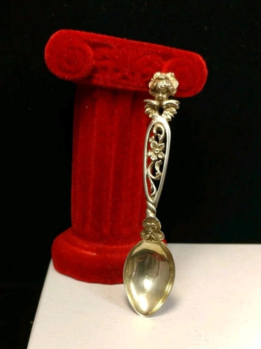 Vintage 800 Coin Silver - Cherub Angel Scroll 8.4g - 3.5